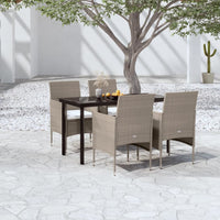 Thumbnail for 5-tlg. Garten-Essgruppe mit Kissen Beige und Schwarz