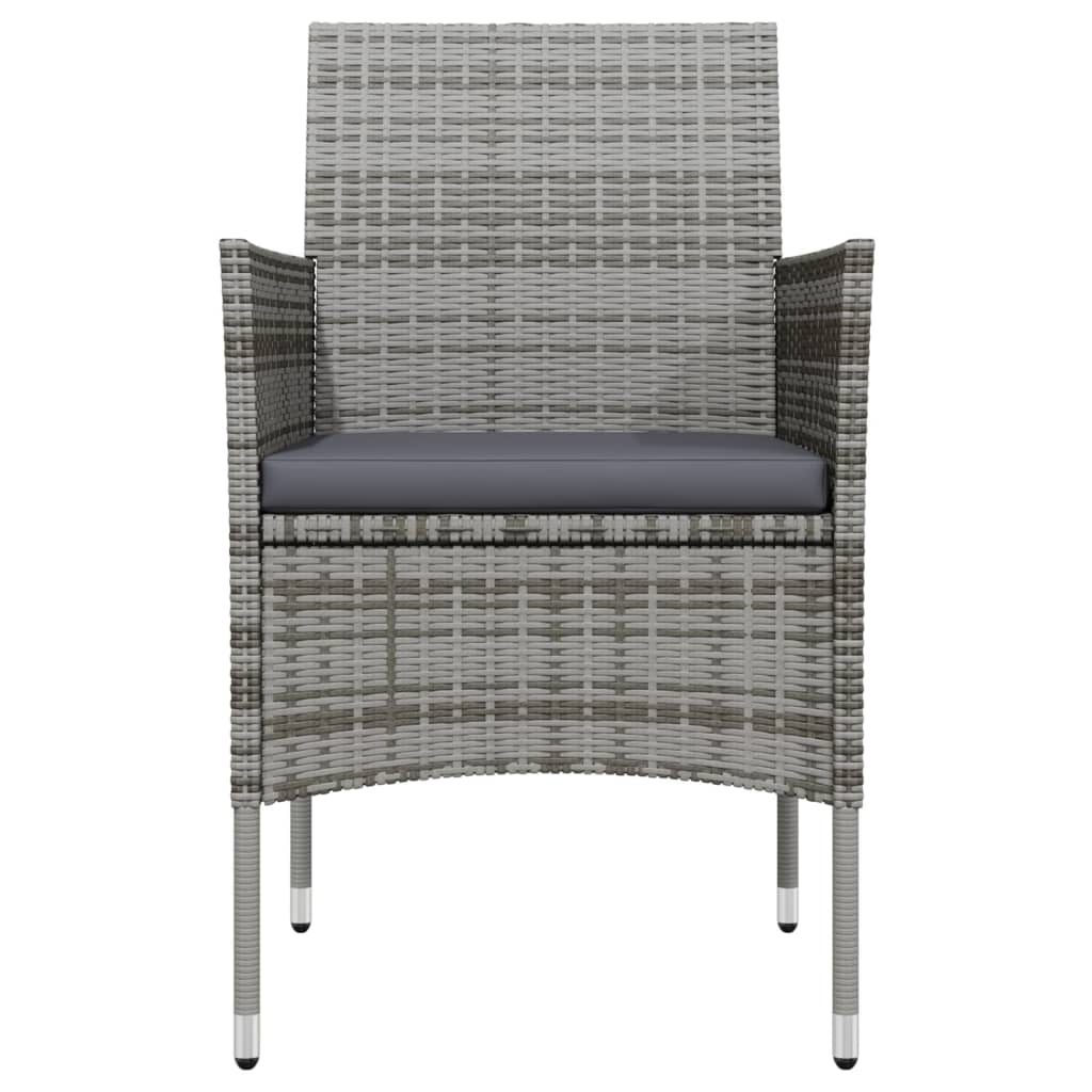 3-tlg. Garten-Essgruppe mit Kissen Grau und Schwarz