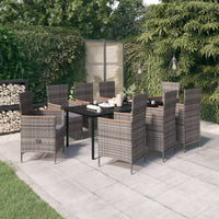 Thumbnail for 9-tlg. Garten-Essgruppe mit Auflagen Grau