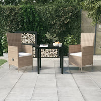 Thumbnail for 3-tlg. Garten-Essgruppe mit Kissen Beige