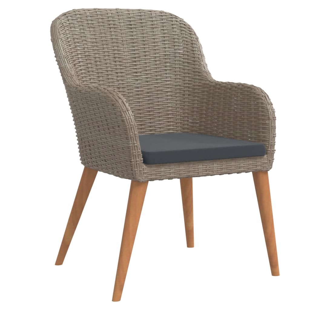 7-tlg. Garten-Essgruppe mit Auflagen Braun