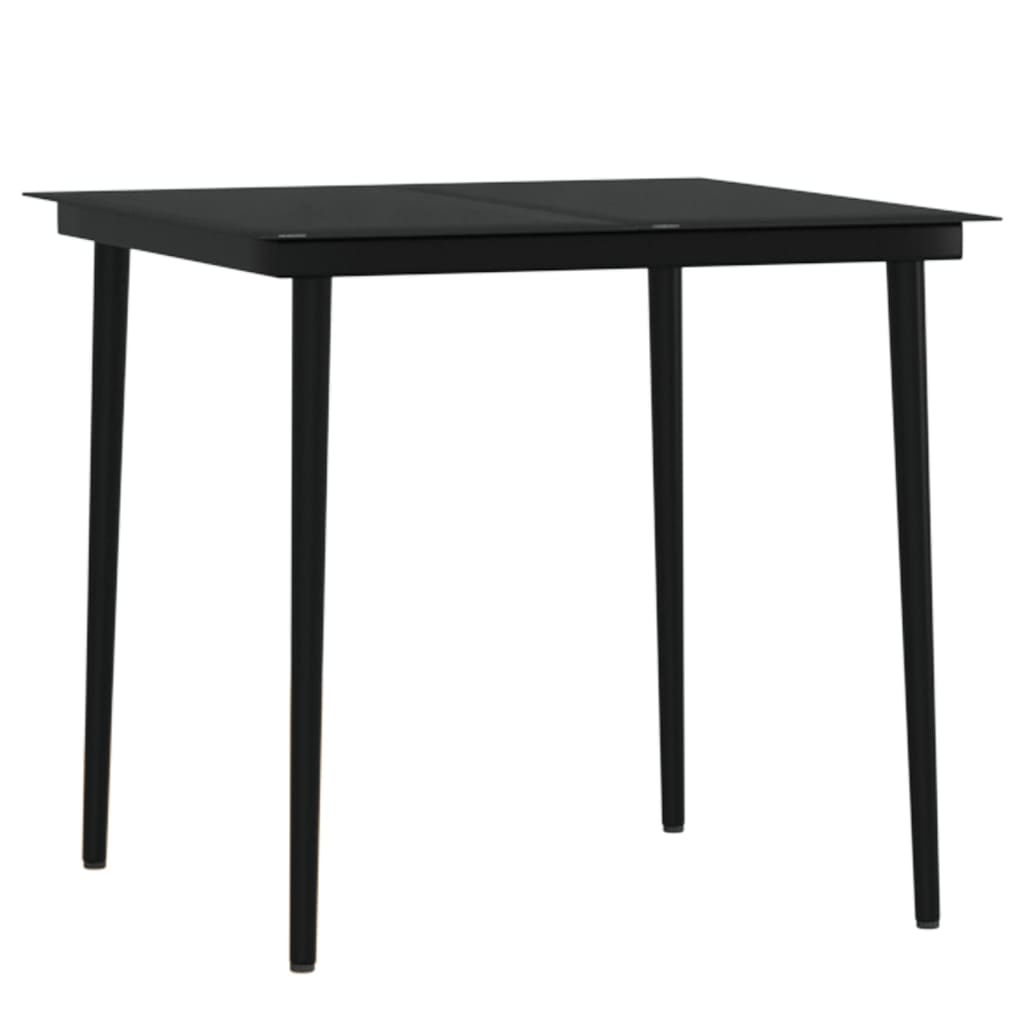 5-tlg. Garten-Essgruppe mit Auflagen Schwarz