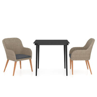 Thumbnail for 3-tlg. Garten-Essgruppe mit Auflagen Braun