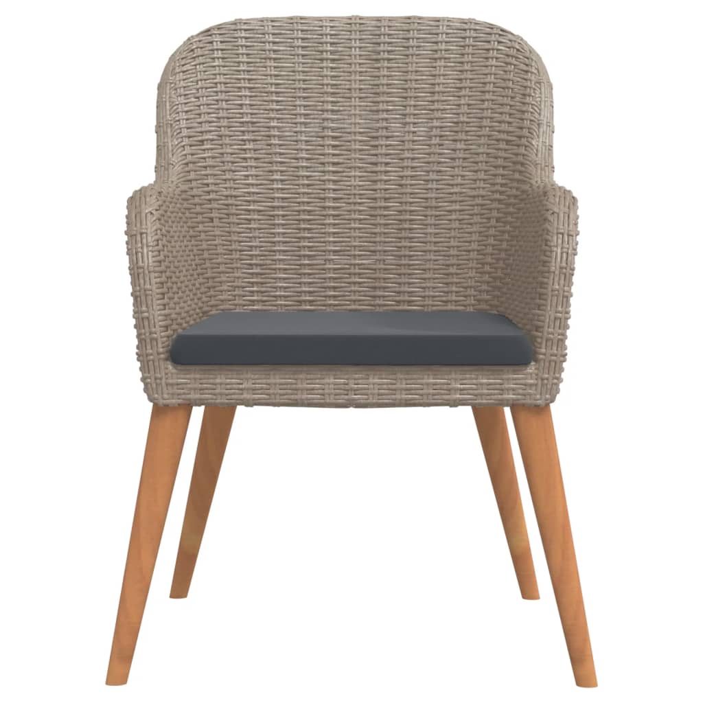 3-tlg. Garten-Essgruppe mit Auflagen Braun