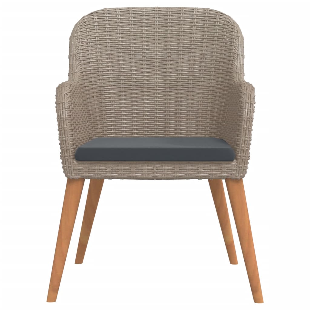 5-tlg. Garten-Essgruppe mit Auflagen Braun