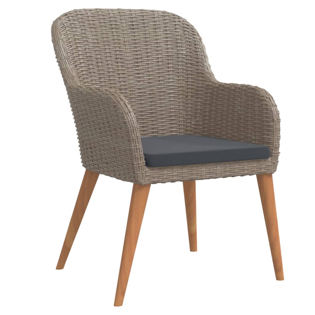 7-tlg. Garten-Essgruppe mit Auflagen Braun