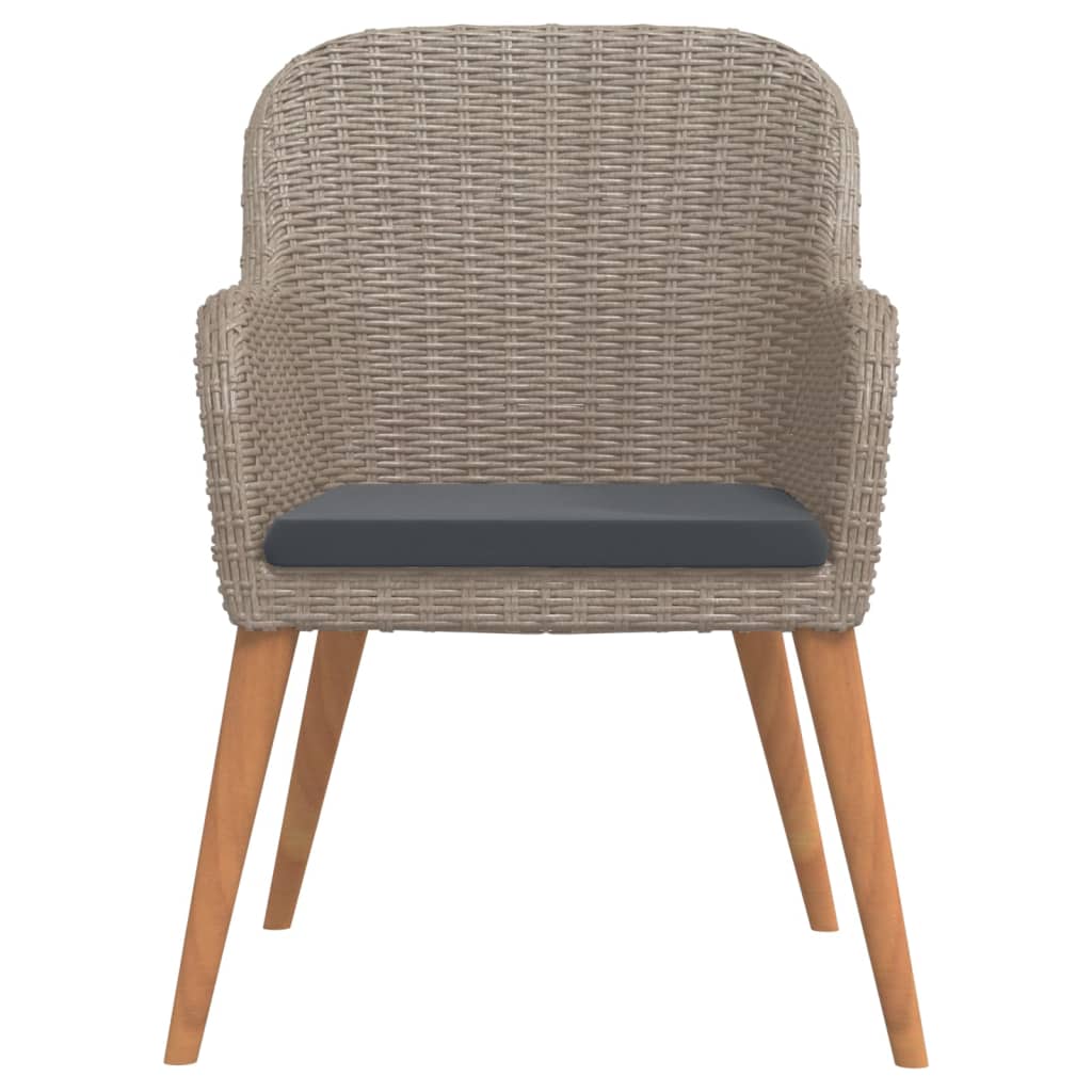 9-tlg. Garten-Essgruppe mit Auflagen Braun