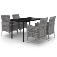 Thumbnail for 5-tlg. Garten-Essgruppe mit Auflagen Poly Rattan und Glas