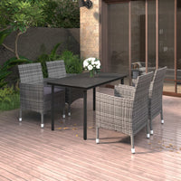 Thumbnail for 5-tlg. Garten-Essgruppe mit Auflagen Poly Rattan und Glas