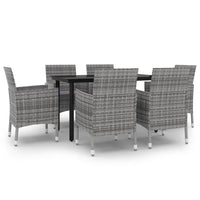 Thumbnail for 7-tlg. Garten-Essgruppe mit Auflagen Poly Rattan und Glas