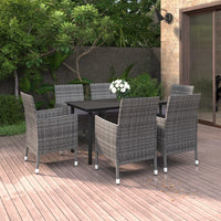 Thumbnail for 7-tlg. Garten-Essgruppe mit Auflagen Poly Rattan und Glas
