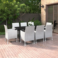 Thumbnail for 9-tlg. Garten-Essgruppe mit Auflagen Poly Rattan und Glas