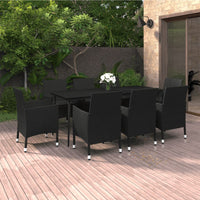 Thumbnail for 9-tlg. Garten-Essgruppe mit Kissen Poly Rattan und Glas