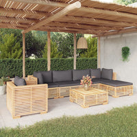 Thumbnail for 7-tlg. Garten-Lounge-Set mit Kissen Massivholz Teak