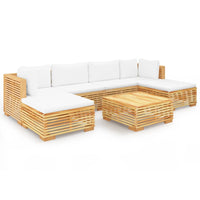 Thumbnail for 7-tlg. Garten-Lounge-Set mit Kissen Massivholz Teak