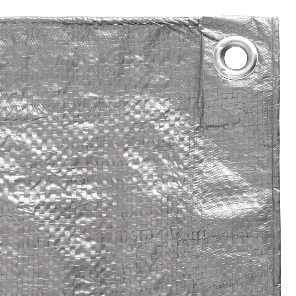 Abdeckplane 90 g/m² 6x10 m Grau HDPE