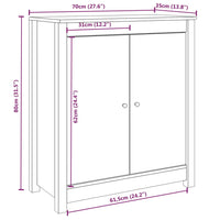 Thumbnail for Sideboard Weiß 70x35x80 cm Massivholz Kiefer