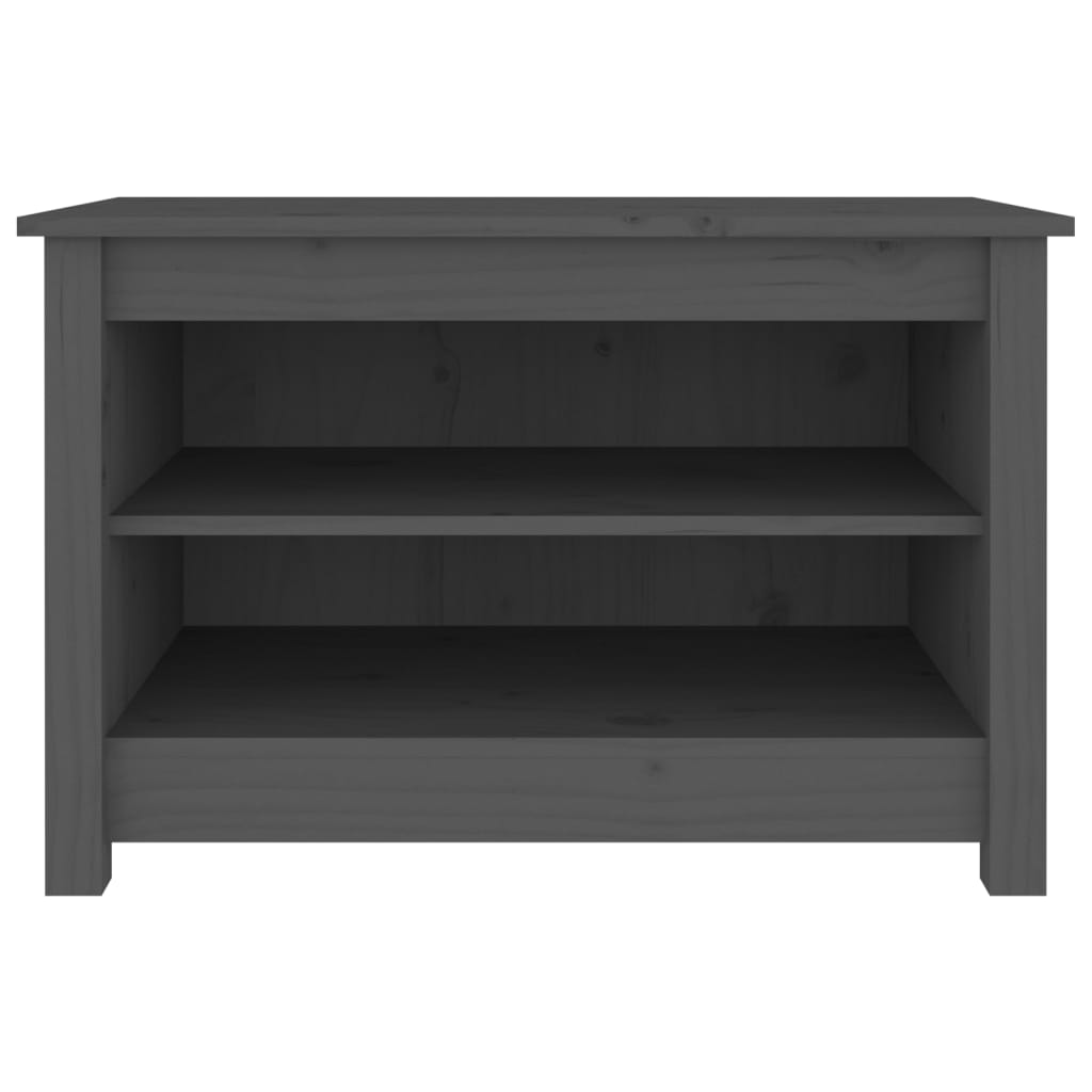 Schuhbank Grau 70x38x45,5 cm Massivholz Kiefer