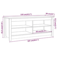 Thumbnail for Schuhbank Honigbraun 110x38x45,5 cm Massivholz Kiefer