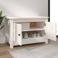 Thumbnail for Schuhschrank Weiß 70x38x45,5 cm Massivholz Kiefer