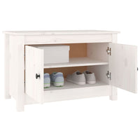 Thumbnail for Schuhschrank Weiß 70x38x45,5 cm Massivholz Kiefer