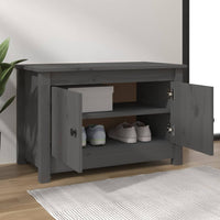 Thumbnail for Schuhschrank Grau 70x38x45,5 cm Massivholz Kiefer