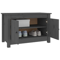 Thumbnail for Schuhschrank Grau 70x38x45,5 cm Massivholz Kiefer