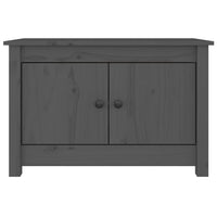 Thumbnail for Schuhschrank Grau 70x38x45,5 cm Massivholz Kiefer