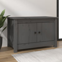 Thumbnail for Schuhschrank Grau 70x38x45,5 cm Massivholz Kiefer