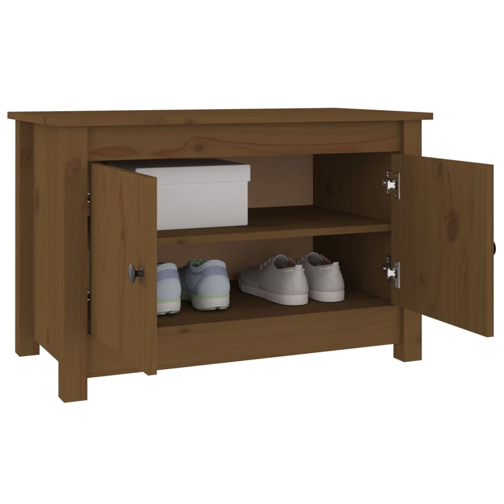Schuhschrank Honigbraun 70x38x45,5 cm Massivholz Kiefer