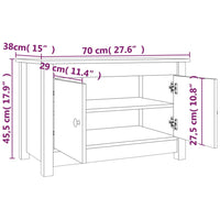 Thumbnail for Schuhschrank Honigbraun 70x38x45,5 cm Massivholz Kiefer