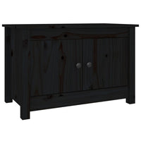 Thumbnail for Schuhschrank Schwarz 70x38x45,5 cm Massivholz Kiefer