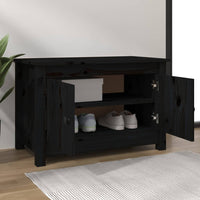 Thumbnail for Schuhschrank Schwarz 70x38x45,5 cm Massivholz Kiefer