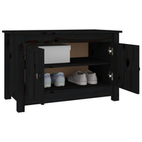 Thumbnail for Schuhschrank Schwarz 70x38x45,5 cm Massivholz Kiefer