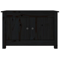 Thumbnail for Schuhschrank Schwarz 70x38x45,5 cm Massivholz Kiefer