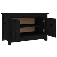 Thumbnail for Schuhschrank Schwarz 70x38x45,5 cm Massivholz Kiefer