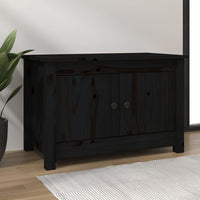 Thumbnail for Schuhschrank Schwarz 70x38x45,5 cm Massivholz Kiefer