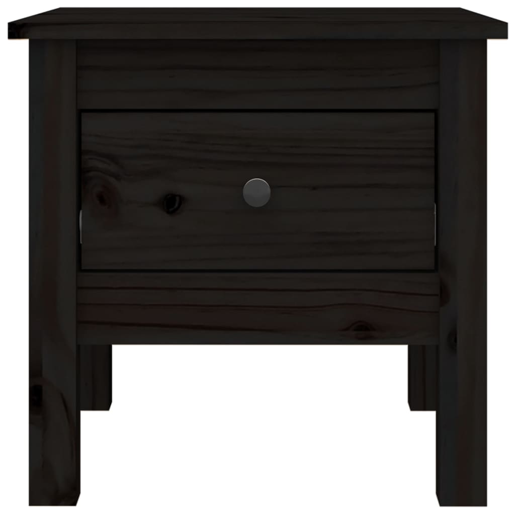 Beistelltische 2 Stk. Schwarz 40x40x39 cm Massivholz Kiefer
