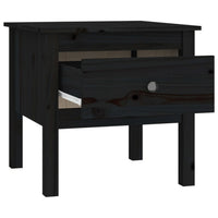 Thumbnail for Beistelltisch Schwarz 50x50x49 cm Massivholz Kiefer