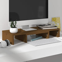 Thumbnail for Monitorständer Honigbraun 60x24x10,5 cm Massivholz Kiefer