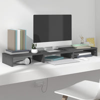 Thumbnail for Monitorständer Grau 80x24x10,5 cm Massivholz Kiefer