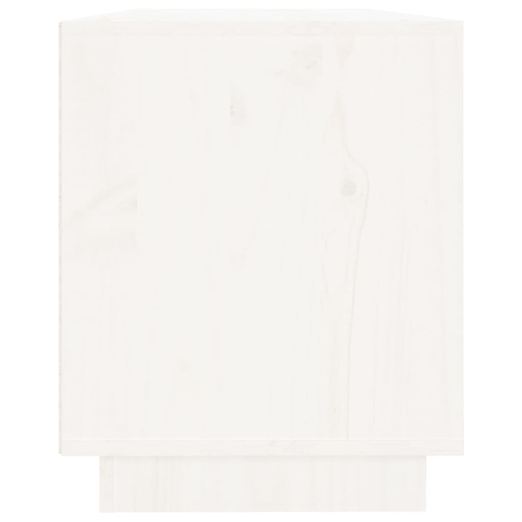 TV-Schrank Weiß 110,5x35x44 cm Massivholz Kiefer