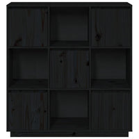 Thumbnail for Highboard Schwarz 110,5x35x117 cm Massivholz Kiefer