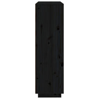 Thumbnail for Highboard Schwarz 110,5x35x117 cm Massivholz Kiefer
