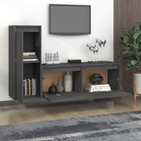 Thumbnail for TV-Schränke 2 Stk. Grau Massivholz Kiefer