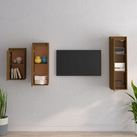 Thumbnail for TV-Schränke 3 Stk. Honigbraun Massivholz Kiefer