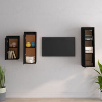 Thumbnail for TV-Schränke 3 Stk. Schwarz Massivholz Kiefer