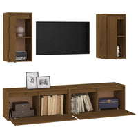 Thumbnail for TV-Schränke 4 Stk. Honigbraun Massivholz Kiefer