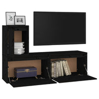 Thumbnail for TV-Schränke 3 Stk. Schwarz Massivholz Kiefer