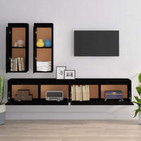 Thumbnail for TV-Schränke 4 Stk. Schwarz Massivholz Kiefer